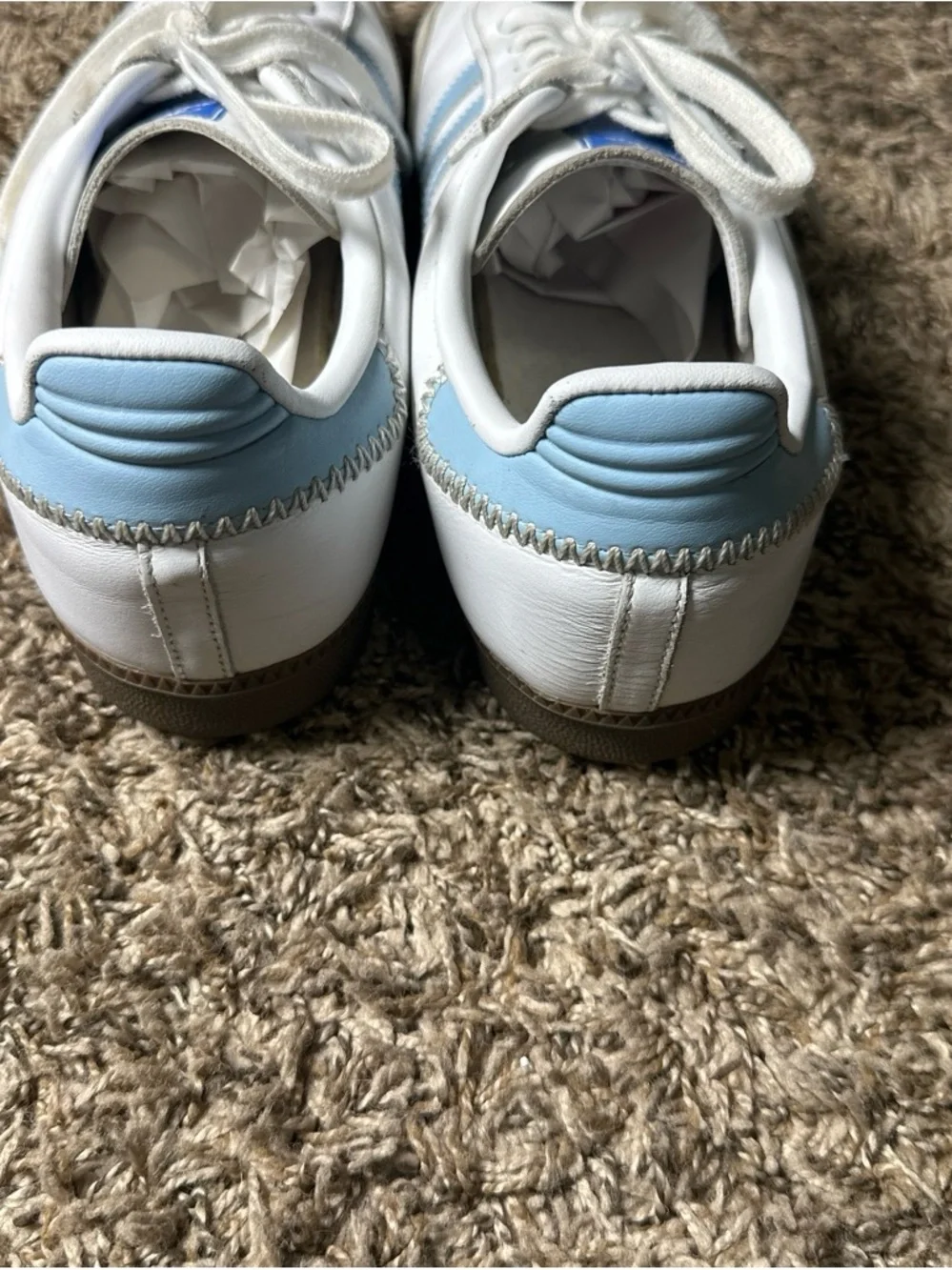 Adidas Samba OG White Light Blue Gum Leather Sneakers Men’s Size 13 Soccer Shoes